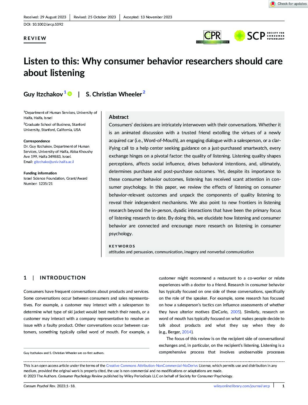 Listen to this Why consumer behavior researchers should care about